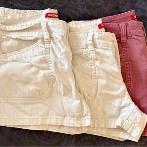 UNIONBAY Women's Cargo Shorts - Cream and Pink